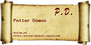 Petter Domos névjegykártya